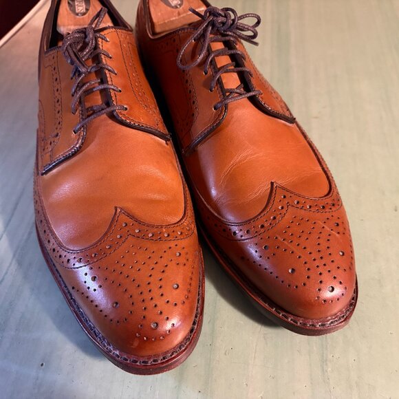 Mens Allen Edmonds 9647 Stuttgart Wing Tip Walnut Oxford Shoes Size 11 D main image 8